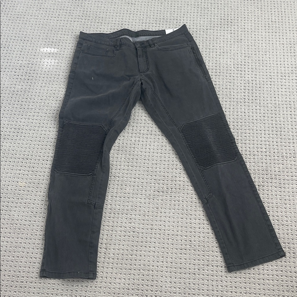 Belstaff Charcoal Slim Fit Jeans with Ribbed Knee Accents